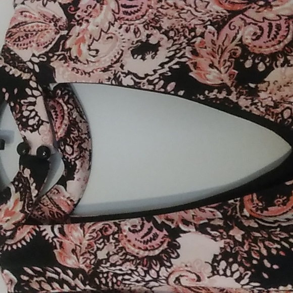 1X Emma & Michele pink and black floral pattern dress - Picture 3 of 3